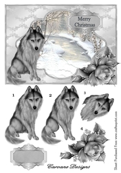 Peace at Christmas - A4 card making sheet with decoupage