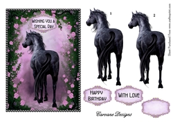 Black Beauty - A4 sheet with decupage