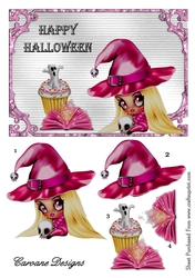 Scary Cupcake - Design sheet with decoupage