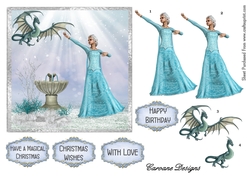 Magical - 6 inch square topper with decoupage