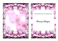 A5 background with decoupage - Pink Floral