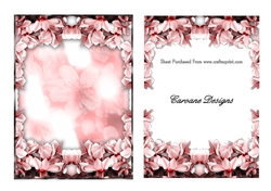 A5 background with decoupage - Red Floral