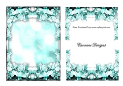 A5 background with decoupage - Turquoise Floral
