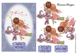 Just Magical - A5 card front with decoupage