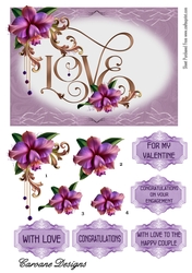Forever Love - A5 card front with decoupage