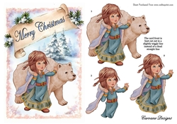 My Christmas Friend 3 - A5 card front with decoupage