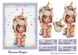 Guess Who I Am - A5 card front with decoupage.