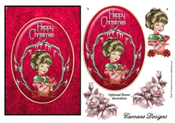 My Christmas Heart 2 - A5 card front with decoupage