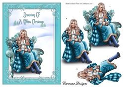 Baby Its Cold Outside - A5 card front with decoupage
