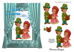 Carol Singing - 7 x 6 inch topper with decoupage