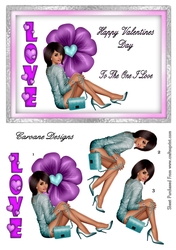 Flower Power - A5 card front with decoupage