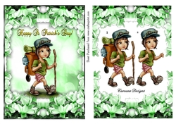 Looking for a Pot of Gold - A5 card front with decoupage