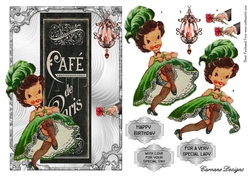 Ooh La La - A5 card front with decoupage.