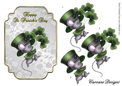 Irish Mouse - 7x5 inch topper with decoupage