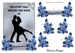 True Love - A5 card front with decoupage
