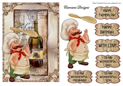 Pizza in Paris - A5 card front with decoupage