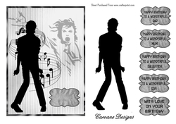 The Legend 3 - A5 card front with decoupage