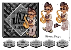 Roarin 20s 3 - 6x6 inch card front with decoupage