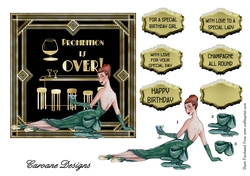 Roarin Twenties 4 - 6x6 inch card front with decoupage