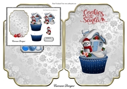 Shaped card kit - 2 Sheets - Christmas Cupcake
