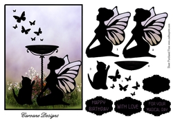 Fairyland 1 - A5 card front with decoupage