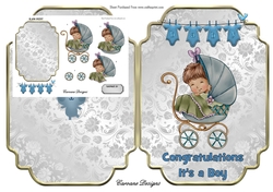 Shaped card mini kit - 2 sheets - Its A Boy