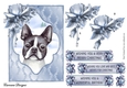 Watercolour Snow Dogs 4 - 7x5 inch card front with decoupage