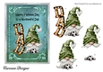 Fathers Day Football Gnome - 7x5 inch card front with decoupage