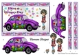 Love and Peace Female Version - 7x5 inch card front with decoupage