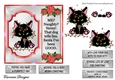 Crazy Christmas Cats 7 - 6x6 inch card front with decoupage