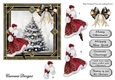 Art Deco Christmas 2 - 6x6 inch card front with decoupage