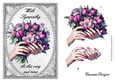 Sympathy 4 - A5 card front with decoupage