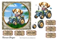 Mans Best Friend 1 - 6x6 inch card front with decoupage
