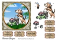 Mans Best Friend 2 - 6x6 inch card front with decoupage