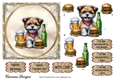 Mans Best Friend 4 - 6x6 inch card front with decoupage  