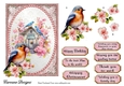Pretty Birdhouse 1 - 7x5 inch card front with decoupage
