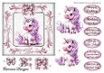 Little Pink Unicorn - 6x6 inch card front with decoupage