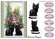 Kitties Galore 4 - A5 inch card front with decoupage