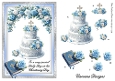 Christening - Baby Boy 2 - A5 inch card front with decoupage
