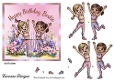 Bestie Birthday 4 - 6x6 inch card front with decoupage  