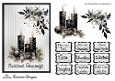 Gothic Christmas Candles - 7x5 inch card front with decoupage