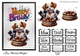 Birthday Dogs - 7x5 inch card front with decoupage