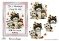 Crazy Cat Lady 1 - 7x5 inch card front with decoupage