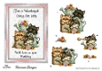 Crazy Cat Lady 3 - 7x5 inch card front with decoupage