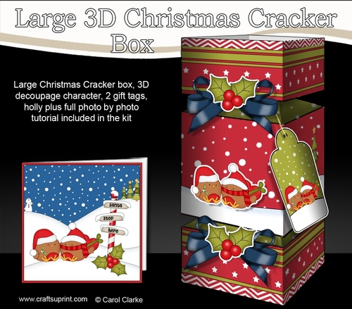3D Large Christmas Cracker Box -  Bobbin Robin is in Love