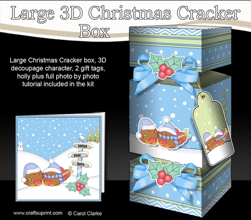3D Large Christmas Cracker Box -  Bobbin Robin is in Love