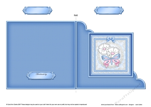 Fluttery Butterfly & Daisies - Quick Cut and Fold Corner Card  