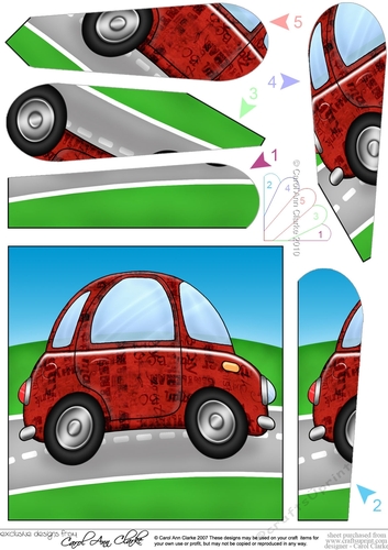 Funky Painted Car Fan Pyramage Topper