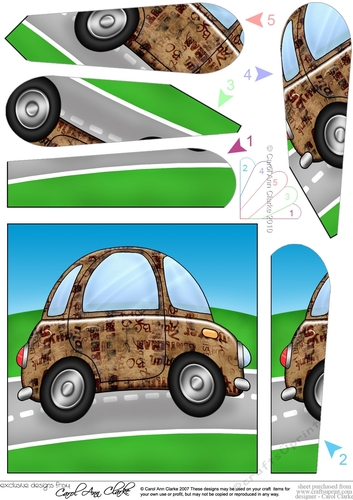Funky Painted Car Fan Pyramage Topper