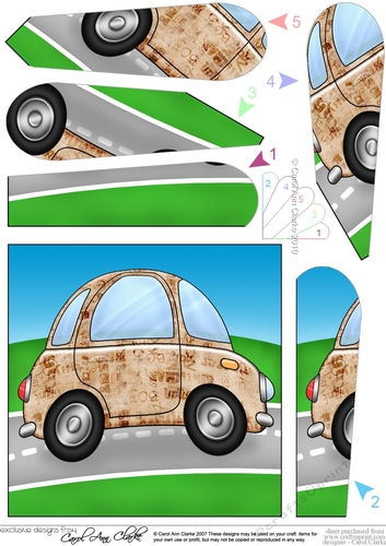 Funky Painted Car Fan Pyramage Topper